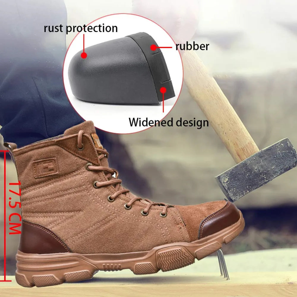 SUADEX Steel Toe Boots For Men Desert Safety Work Shoes