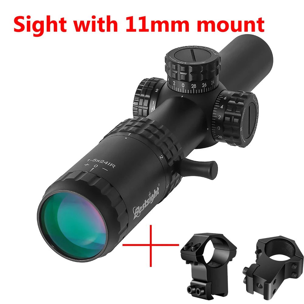 Bestsight 1-5x24 Tactical Rifle Scope With Illuminated Reticle For AR-15 Waterproof