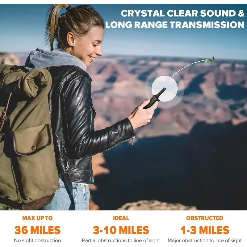 Hign-concerned 4-Pack Long Range Walkie Talkies For Hiking And Camping