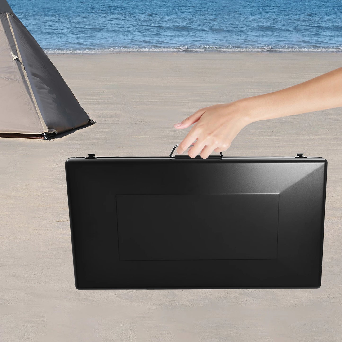 Camping Stove Portable Grill 3-burner Foldable Tabletop Camping Stove One-piece Structure for Camping BBQ Party Picnic Hiking