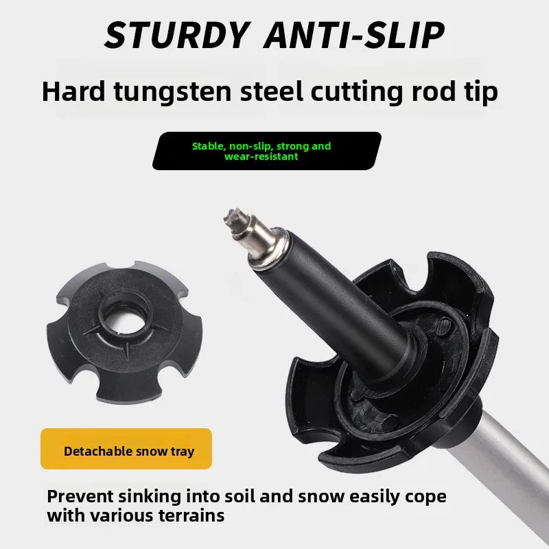 Durable Thickened Aluminum Alloy Telescopic Folding Trekking Pole Multifunctional Outdoor Mountaineering Hiking Stick for