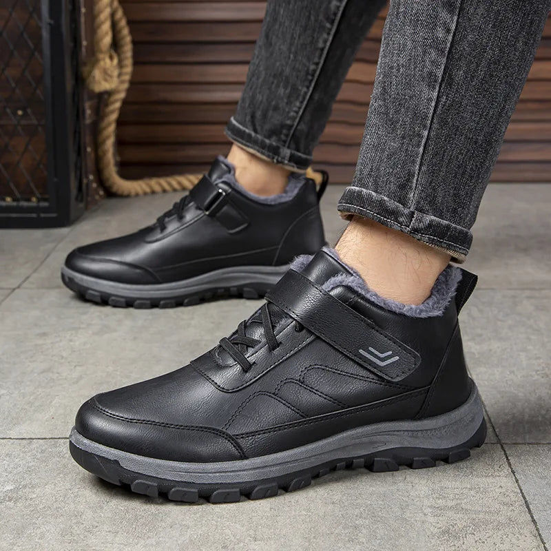 Winter New Style Cotton Shoes Outdoor Casual Snow Boots Mens Season High-top for the Elderly