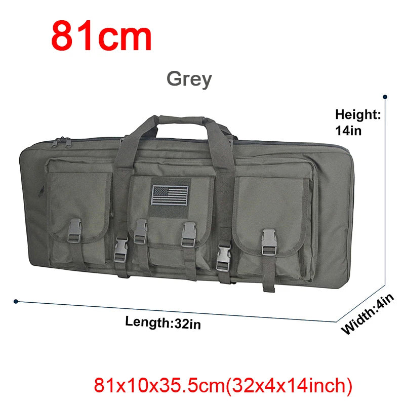 LQARMY 32 38 42 48 inch Tactical Double Rifle Case Molle Rifle Bag Sniper Airsoft Gun Case Backpack Hunting Gun Holster