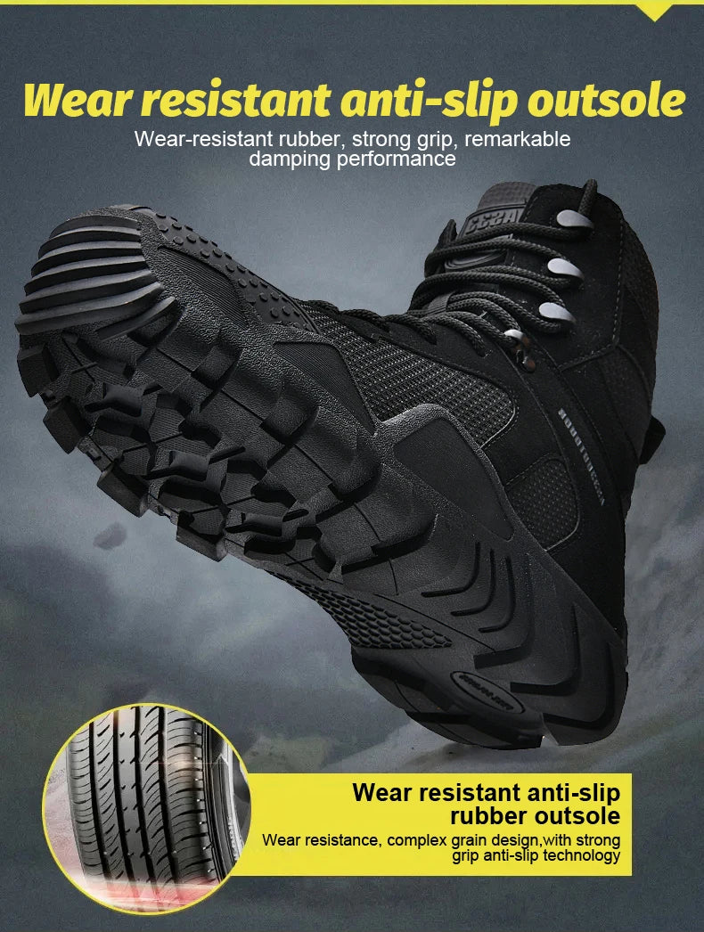 Men's waterproof hiking boots, lightweight outdoor work boots, stylish and durable hiking boots