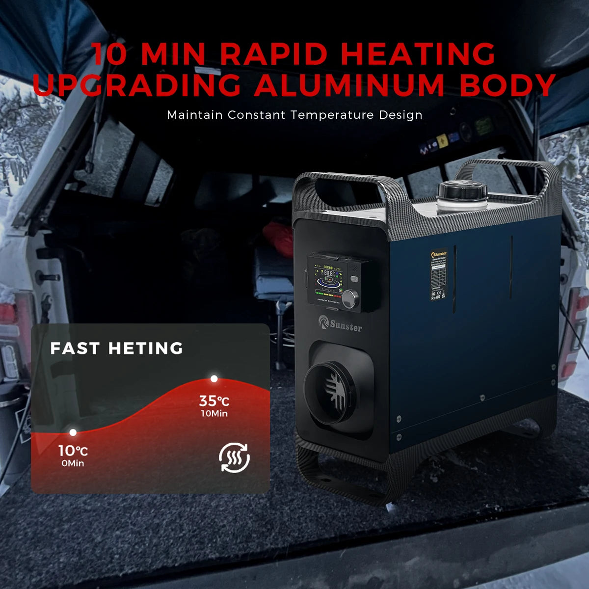 12V 24V 220V 8KW Diesel Air Heater with APP Remote Control &LCD Monitor Parking Night heater for Car RV  Camper Tent Garage Home