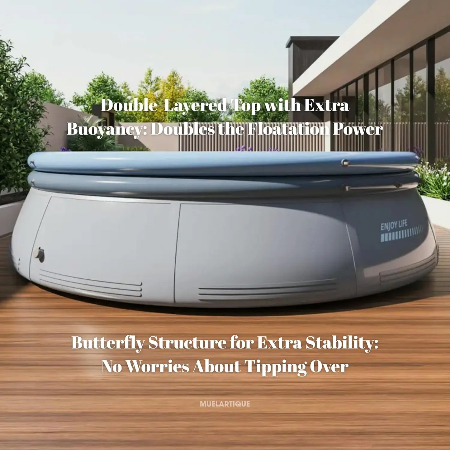 Inflatable Pool with Canopy, Large Inflatable Swimming Pool for Kids,Adult, Blowup Pools with Seats,Backrest.Durable Thickened