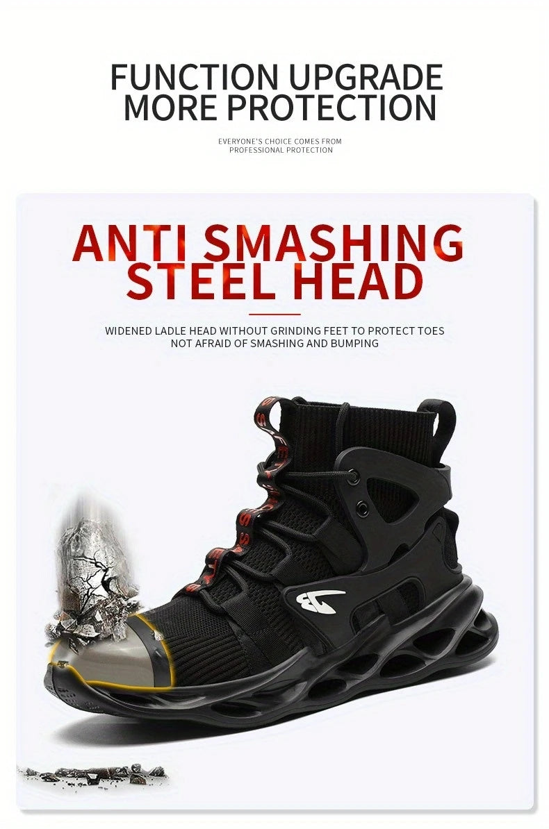 Fashionable breathable anti-smash and anti-puncture safety shoes