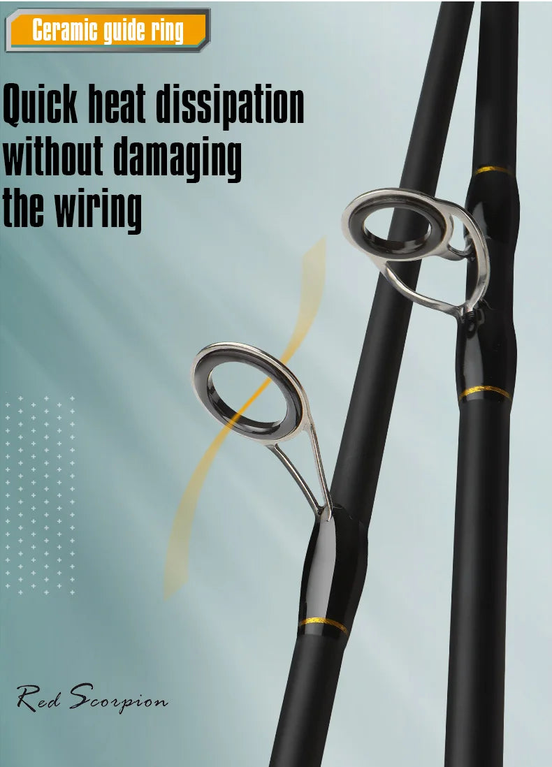 ROLLFISH 2 Tips Spinning/Casting Lure Fishing Rod Carbon Fiber Fishing Rod 1.8-2.7M for Saltwater Freshwater Bass Fishing