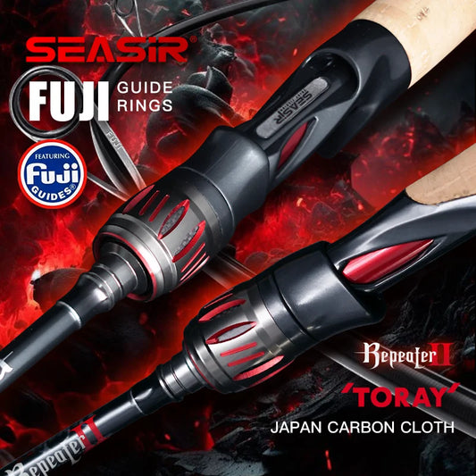 Seasir Repeater Spining&Casting Fihsing Rod Fuji-O Guide Rings Carbon High Sensitivity 2A Grade Cork Handle 6Kg Super Drag