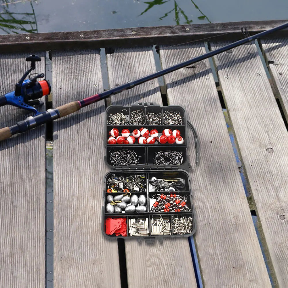 267pcs Fishing Tools Accessories Kit Set with Fishing Box Fish Hooks Bait Parts Sinkers Outdoor Fishing Accessories Set