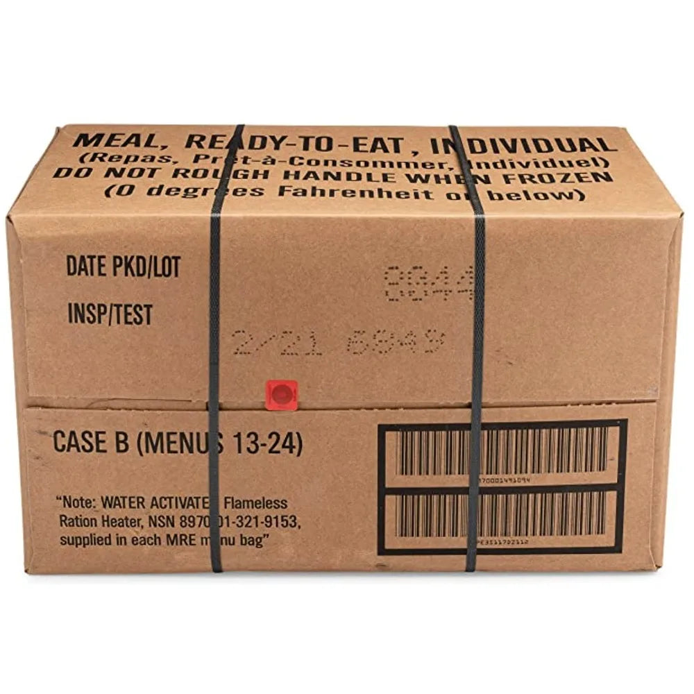 1 Unit 24ct Military Surplus MREs – Meals Ready to Eat 2021,Inspect A+B Case Bundle,Menus 1-24 – for Camping, Hiking,Emergencies