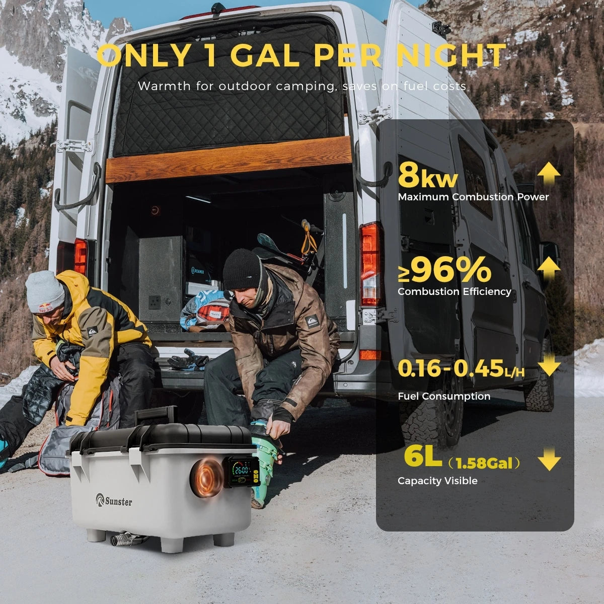 Sunster 8KW Diesel Air Heater for RV Camping Bluetooth App