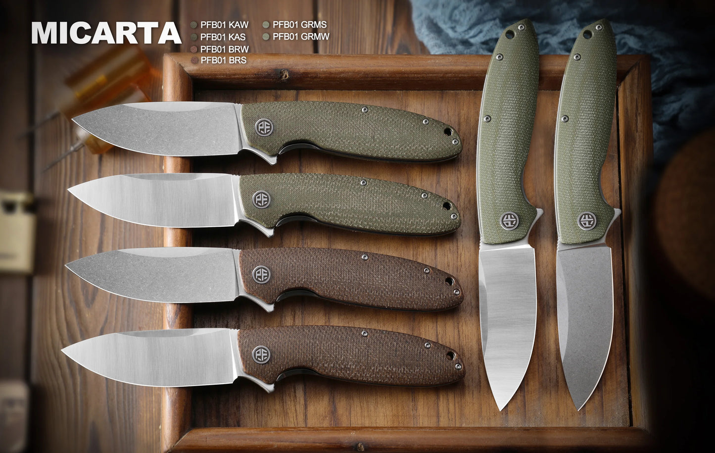 Petrified Fish Original PFB01 Micarta Handle Ceramic Bearing D2 Steel Blade Folding Knife Outdoor Survival Cutting EDC Tool