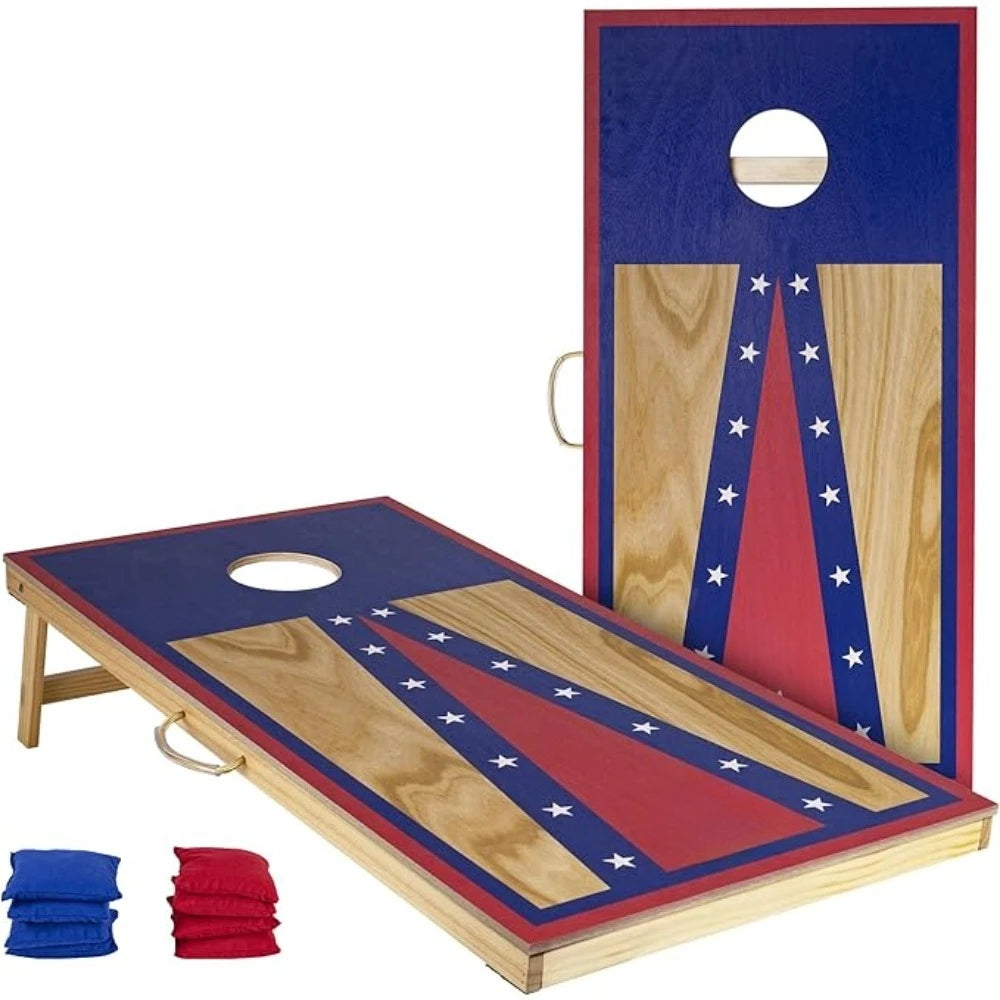Hot-Sell!Outdoors Cornhole Board Set, Choose Between 4 x 2 Feet or 3 x 2 Feet Game Boards Includes 8 Corn Hole Toss Bags-Popular