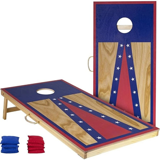 Hot-Sell!Outdoors Cornhole Board Set, Choose Between 4 x 2 Feet or 3 x 2 Feet Game Boards Includes 8 Corn Hole Toss Bags-Popular