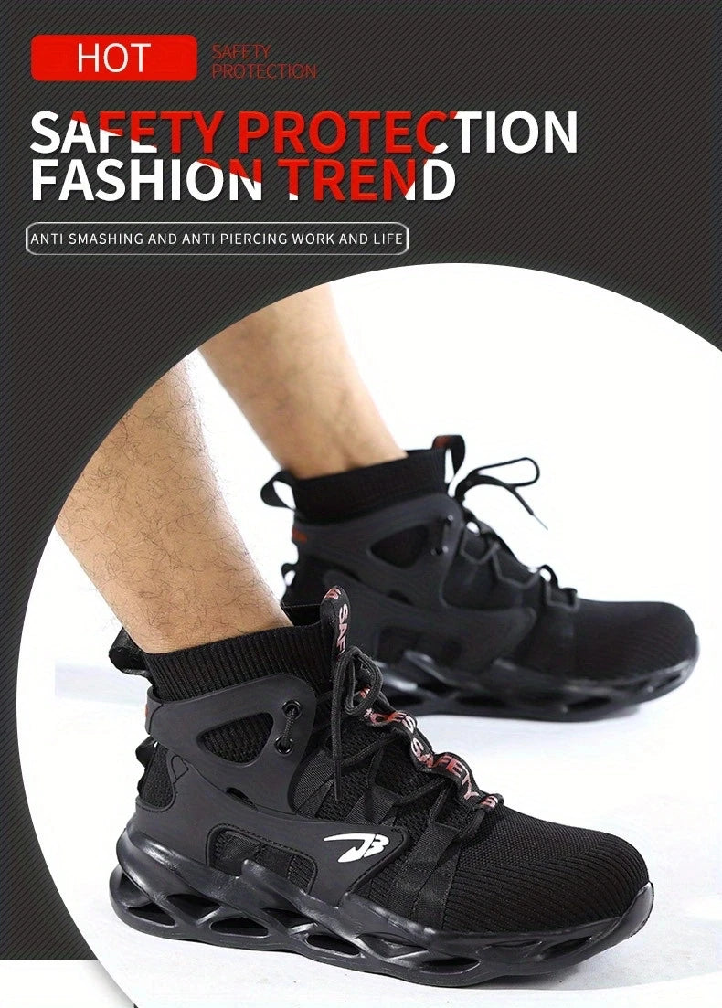Fashionable breathable anti-smash and anti-puncture safety shoes