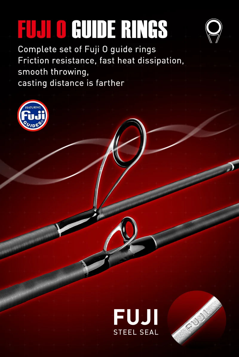 Seasir Repeater Spining&Casting Fihsing Rod Fuji-O Guide Rings Carbon High Sensitivity 2A Grade Cork Handle 6Kg Super Drag