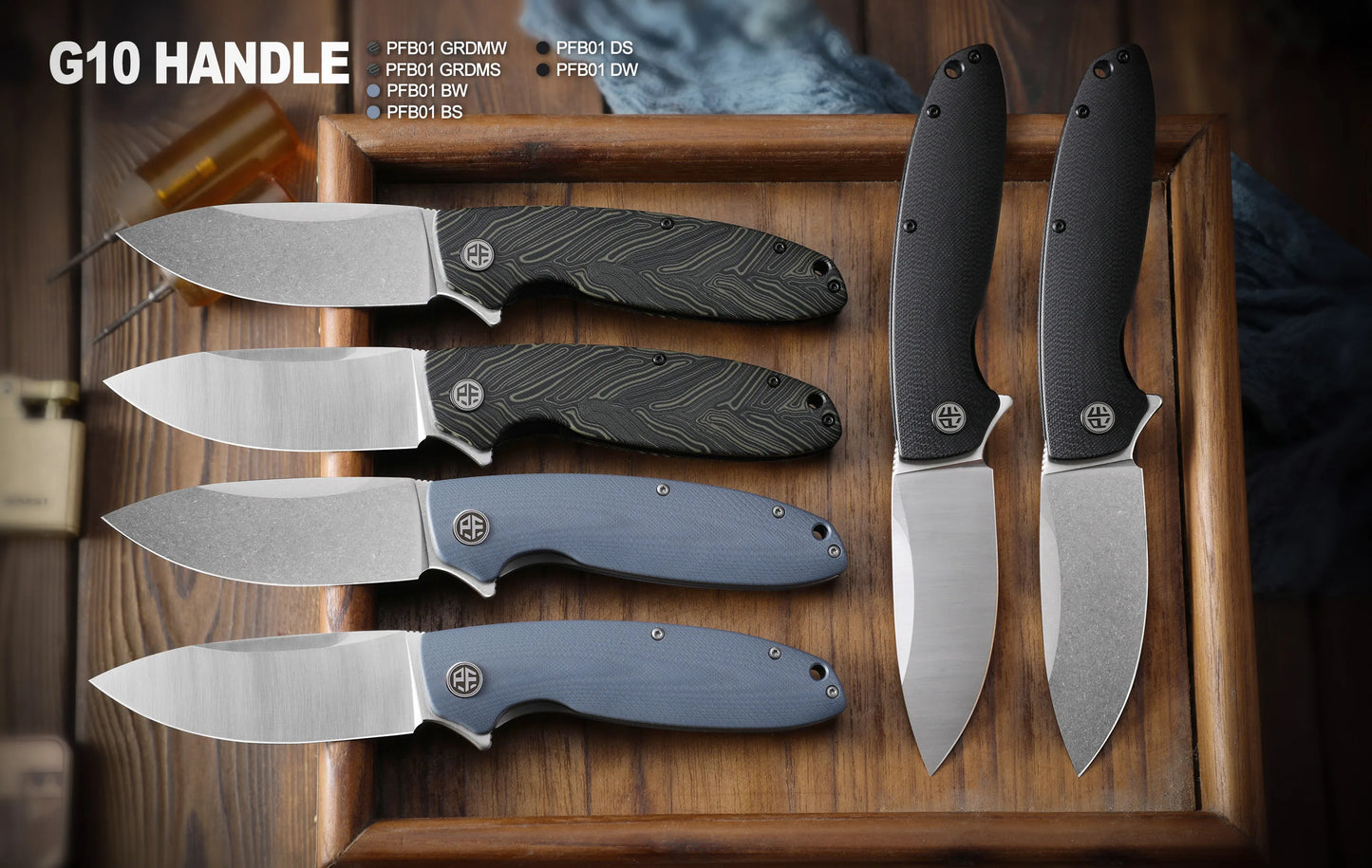 Petrified Fish Original PFB01 Micarta Handle Ceramic Bearing D2 Steel Blade Folding Knife Outdoor Survival Cutting EDC Tool