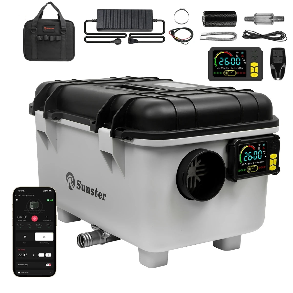 Sunster 8KW Diesel Air Heater for RV Camping Bluetooth App