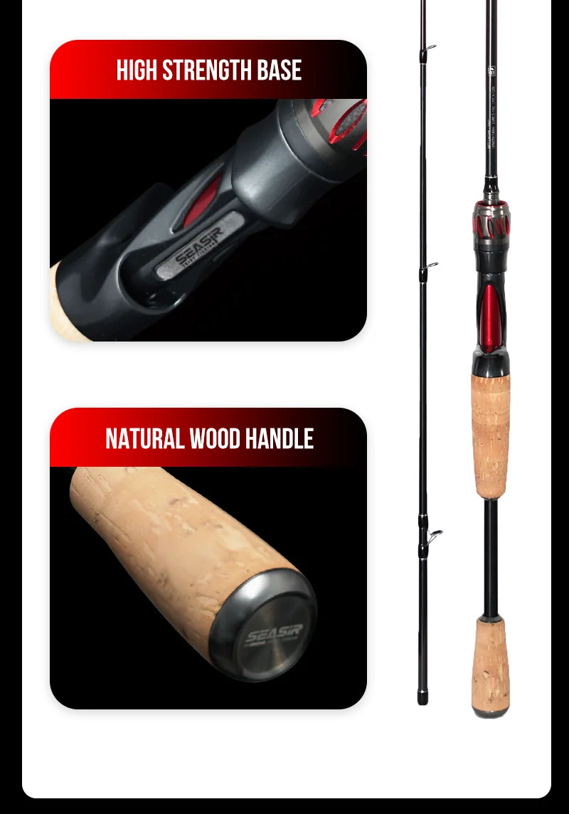 Seasir Repeater Spining&Casting Fihsing Rod Fuji-O Guide Rings Carbon High Sensitivity 2A Grade Cork Handle 6Kg Super Drag