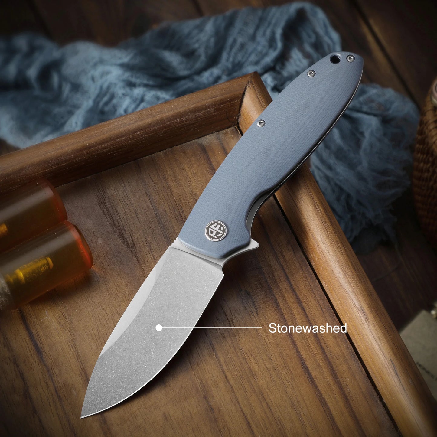 Petrified Fish Original PFB01 Micarta Handle Ceramic Bearing D2 Steel Blade Folding Knife Outdoor Survival Cutting EDC Tool