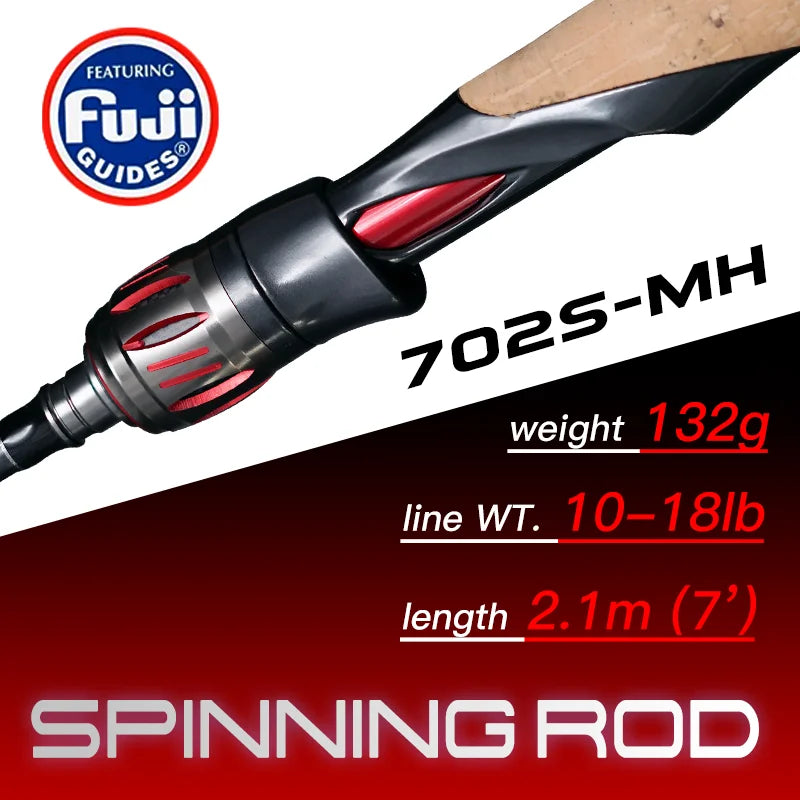 Seasir Repeater Spining&Casting Fihsing Rod Fuji-O Guide Rings Carbon High Sensitivity 2A Grade Cork Handle 6Kg Super Drag