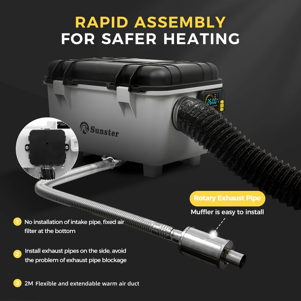 Sunster 8KW Diesel Air Heater for RV Camping Bluetooth App