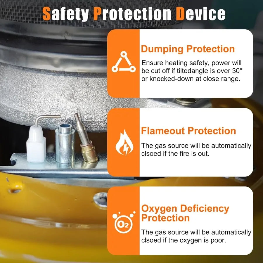 2 in 1 Propane Heater Stove 13000 BTU Portable Propane Heater Indoor with Handle Outdoor Heater Gas Stove for Patio Camping Ten