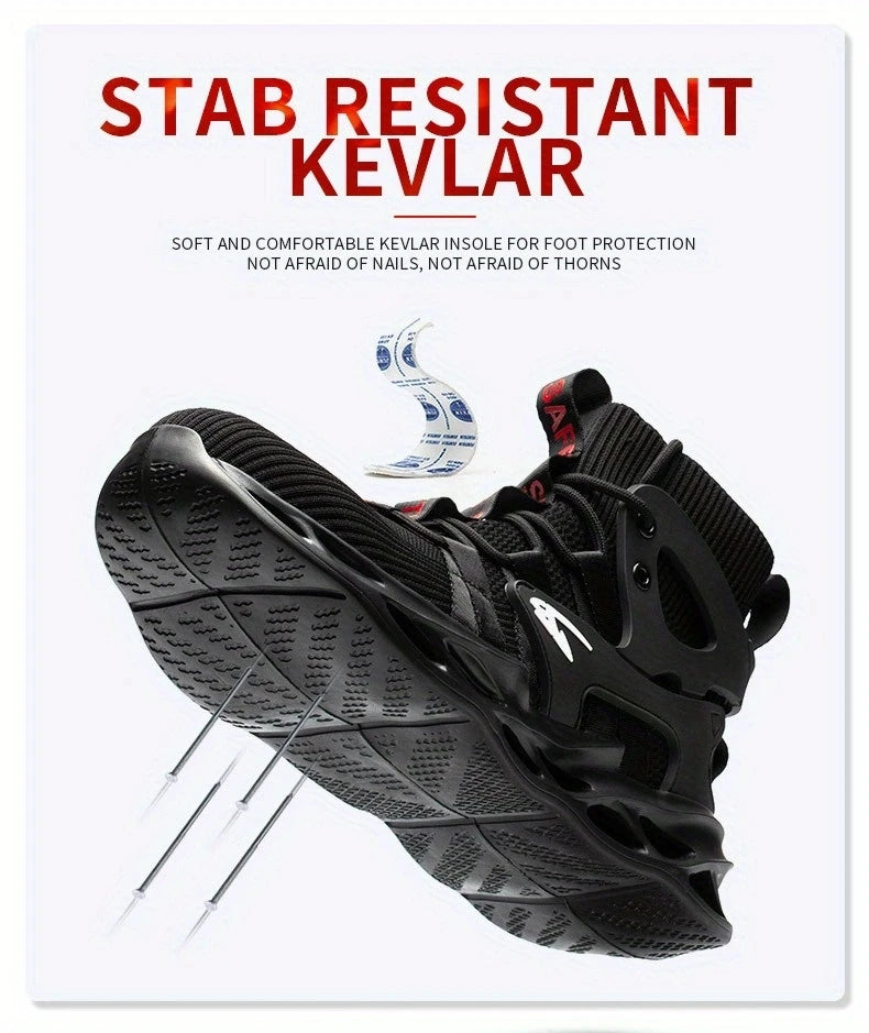 Fashionable breathable anti-smash and anti-puncture safety shoes