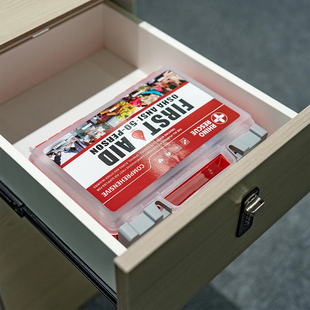 Rhino Rescue full-featured first aid kit, home and office emergency medical supplies, suitable for school, car, outdoor, travel