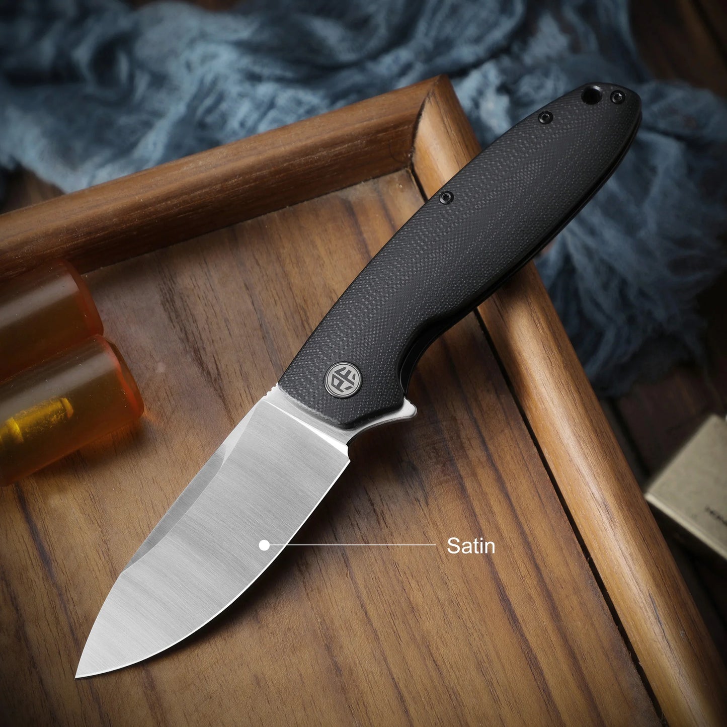 Petrified Fish Original PFB01 Micarta Handle Ceramic Bearing D2 Steel Blade Folding Knife Outdoor Survival Cutting EDC Tool