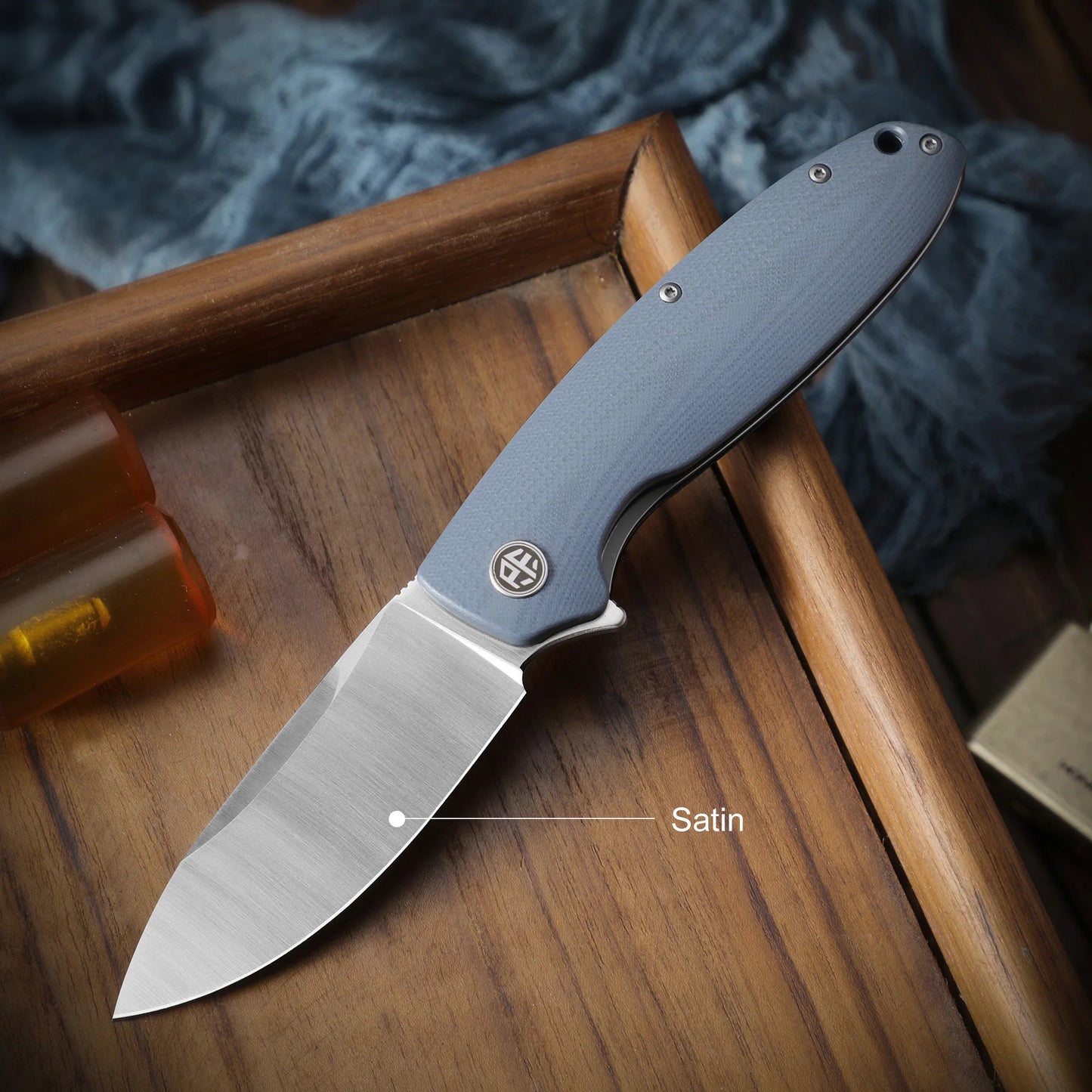 Petrified Fish Original PFB01 Micarta Handle Ceramic Bearing D2 Steel Blade Folding Knife Outdoor Survival Cutting EDC Tool