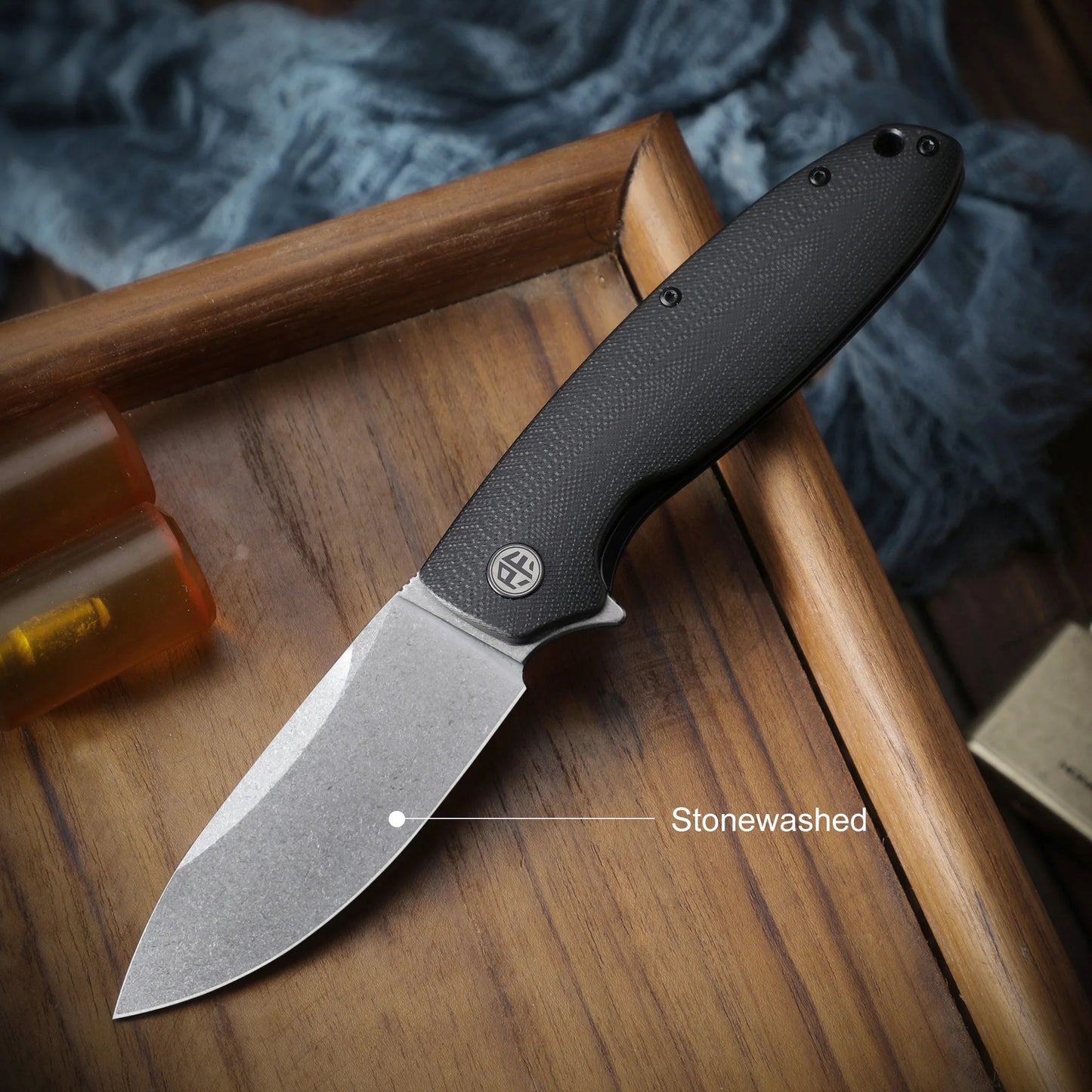 Petrified Fish Original PFB01 Micarta Handle Ceramic Bearing D2 Steel Blade Folding Knife Outdoor Survival Cutting EDC Tool