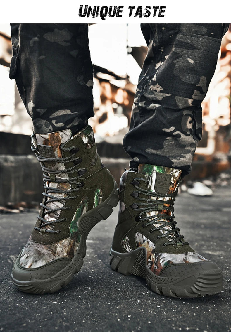 Men's waterproof hiking boots, lightweight outdoor work boots, stylish and durable hiking boots